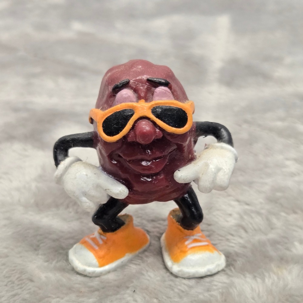 Vintage‎ 1987 California Raisins PVC Figure Orange Sunglasses Sneakers CALRAB 2"